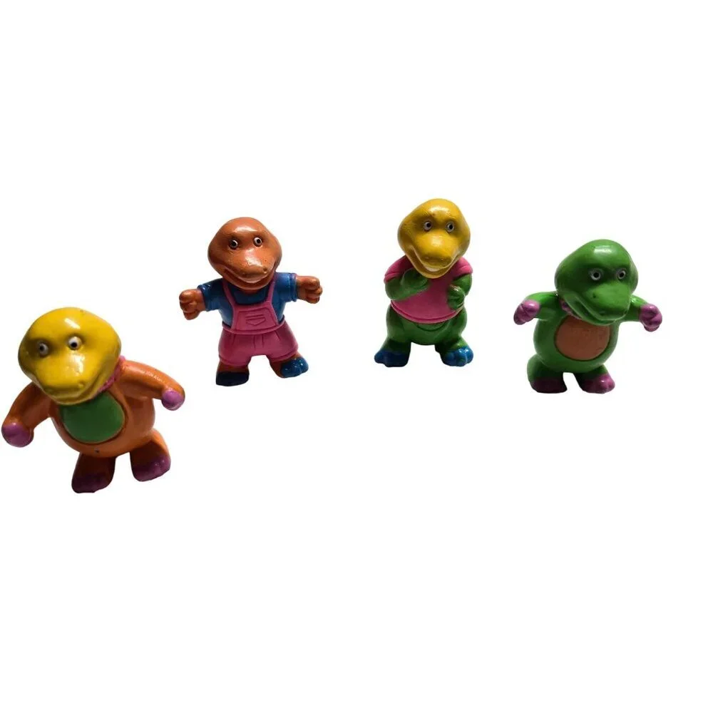 Vintage 1992 Love Dino Gigo‎ Dinosaur Figure Set - Colorful Mini PVC Set of 4